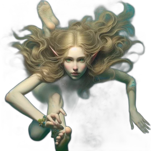 creature, hair, fantasy art, concept art transparent PNG cut-out
