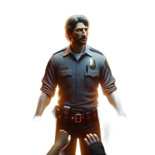 staff, jacket, weapon, face transparent PNG cut-out