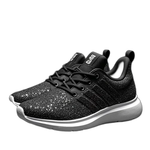 shoes, 3d render, monochrome, black transparent PNG cut-out