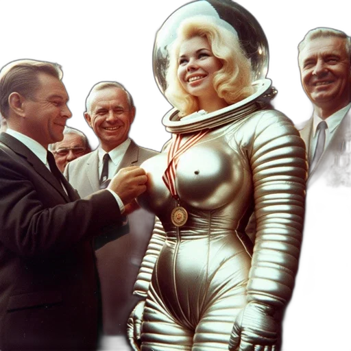 robot, outer space, woman, shiny transparent PNG cut-out