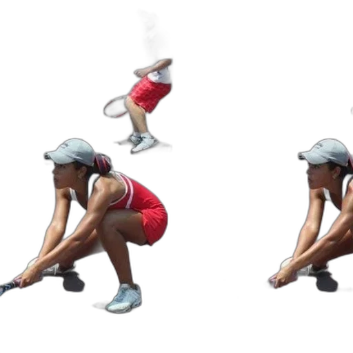 woman, red, tennis, outfit transparent PNG cut-out