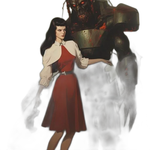 robot, dress, creature, weapon transparent PNG cut-out
