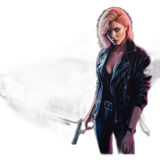 jacket, weapon, car, concept art transparent PNG cut-out