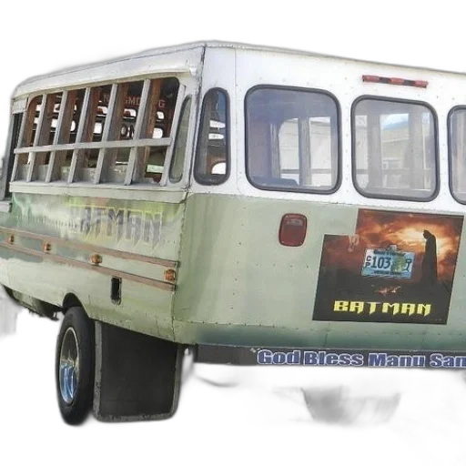 3d render, bus, batman, stickers transparent PNG cut-out