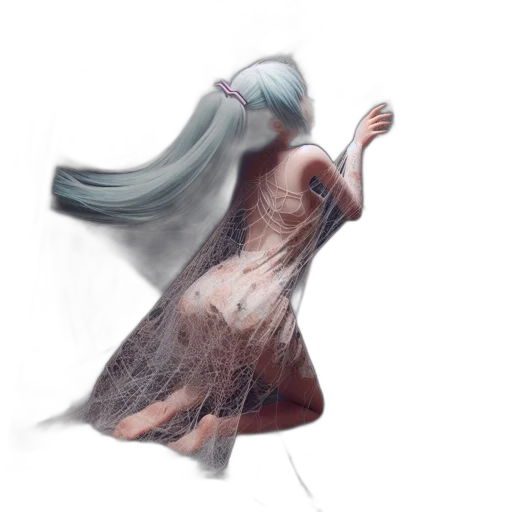 dress, hair, creature, mask transparent PNG cut-out