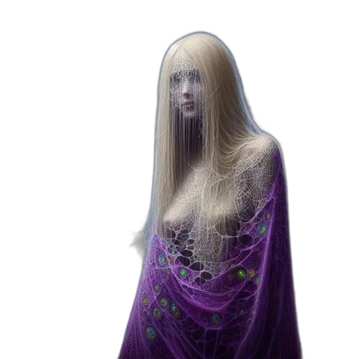 dress, hair, creature, face transparent PNG cut-out