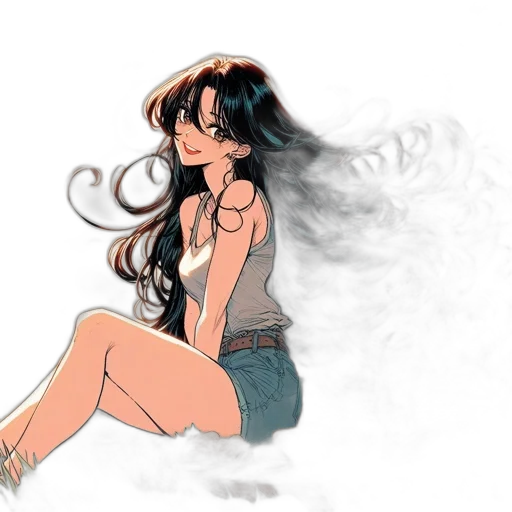 dress, hair, concept art, anime transparent PNG cut-out