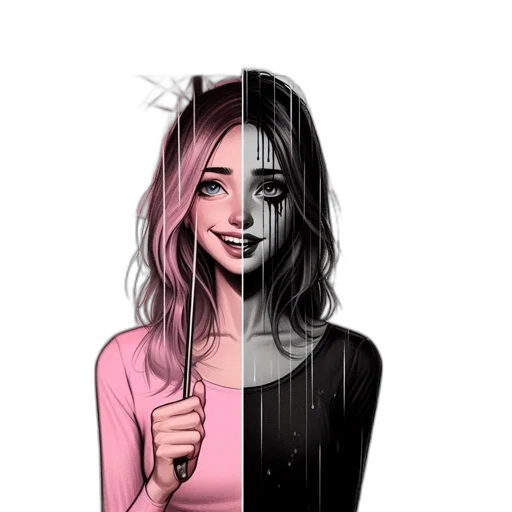face, mask, dress, hair transparent PNG cut-out