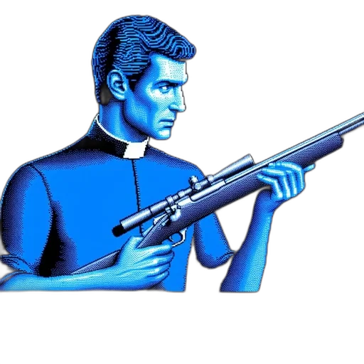weapon, staff, robot, comic book art transparent PNG cut-out