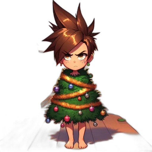 tree, dress, creature, pixel art transparent PNG cut-out