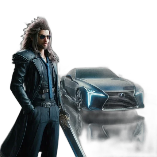 car, jacket, concept art, cyberpunk transparent PNG cut-out