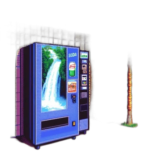 vaporwave, pixel art, 3d render, concept art transparent PNG cut-out