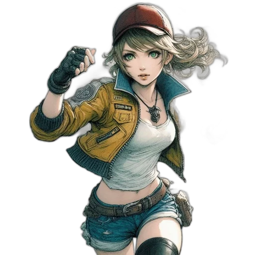 jacket, weapon, staff, hat transparent PNG cut-out
