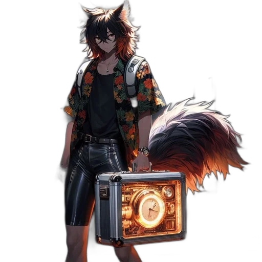 jacket, staff, animal, weapon transparent PNG cut-out