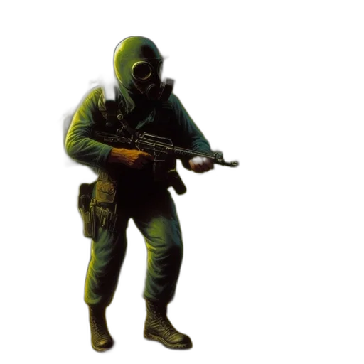 weapon, mask, jacket, staff transparent PNG cut-out