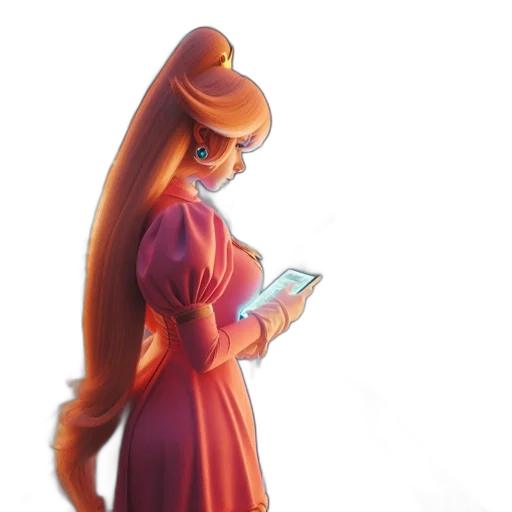 dress, staff, hair, crown transparent PNG cut-out