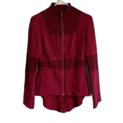jacket, red, zipper, long transparent PNG cut-out