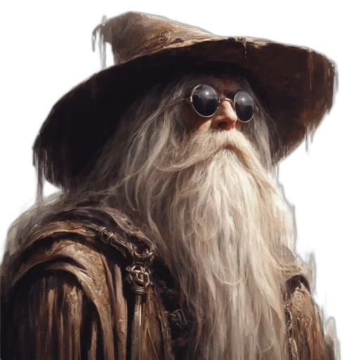 hat, face, staff, dragon transparent PNG cut-out