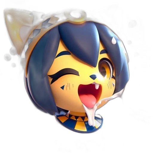 3d render, concept art, anthropomorphic, cat-like transparent PNG cut-out