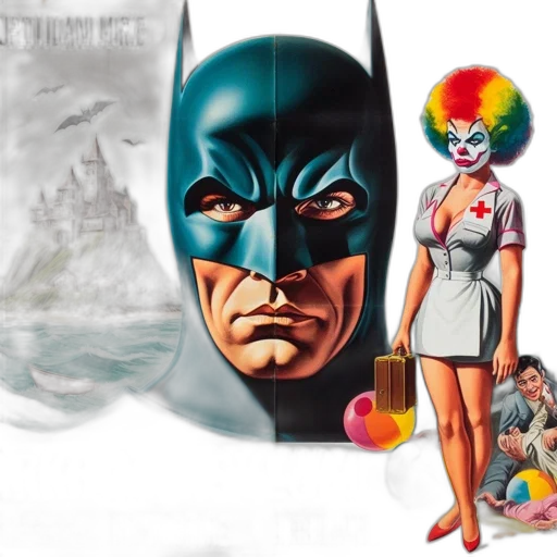 comic book art, concept art, vintage-style, poster transparent PNG cut-out