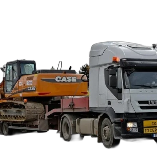 large, orange, case, excavator transparent PNG cut-out