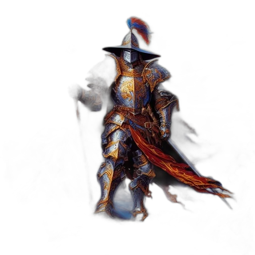 staff, sword, hat, dragon transparent PNG cut-out