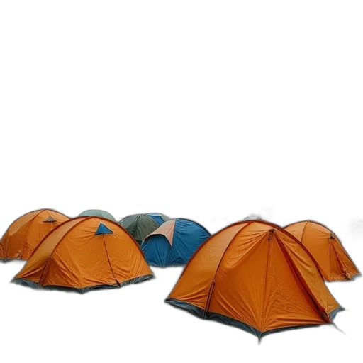 umbrella, 3d render, many, tents transparent PNG cut-out