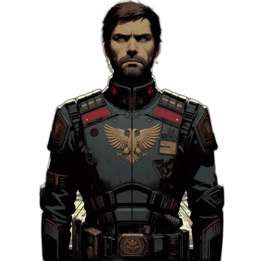jacket, face, comic book art, concept art transparent PNG cut-out