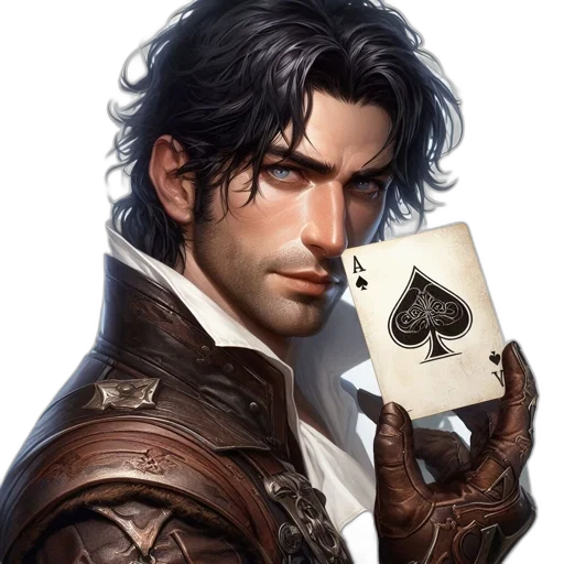 face, jacket, weapon, fantasy art transparent PNG cut-out