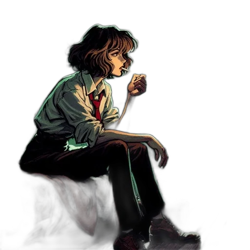jacket, concept art, comic book art, watercolor transparent PNG cut-out