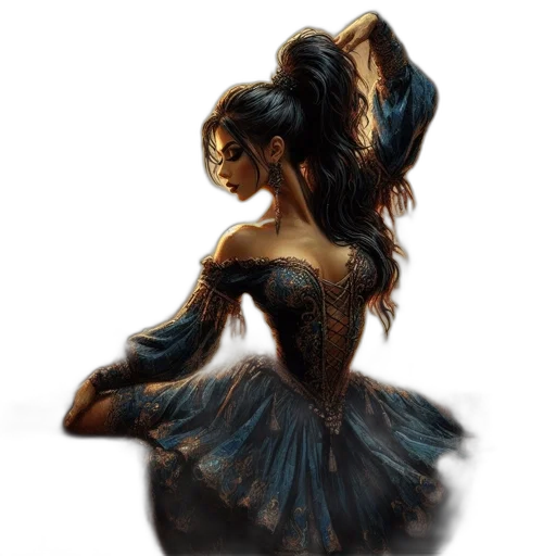 dress, mask, crown, hair transparent PNG cut-out