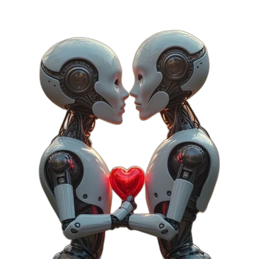 robot, concept art, 3d render, comic book art transparent PNG cut-out