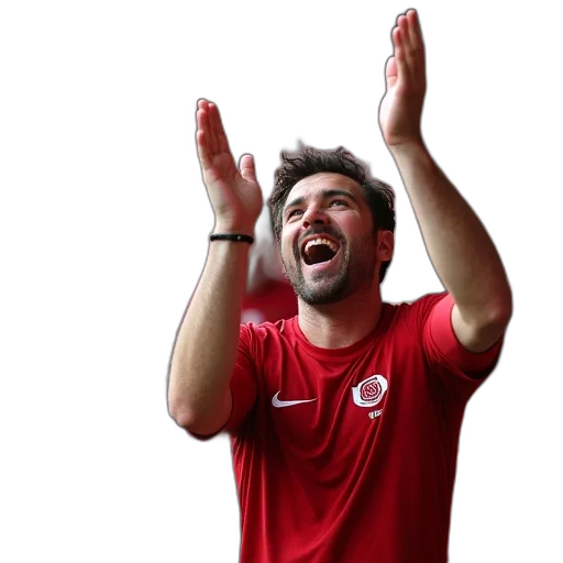 reds, fans, clapping, after transparent PNG cut-out