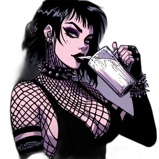 comic book art, cyberpunk, cartoon, concept art transparent PNG cut-out