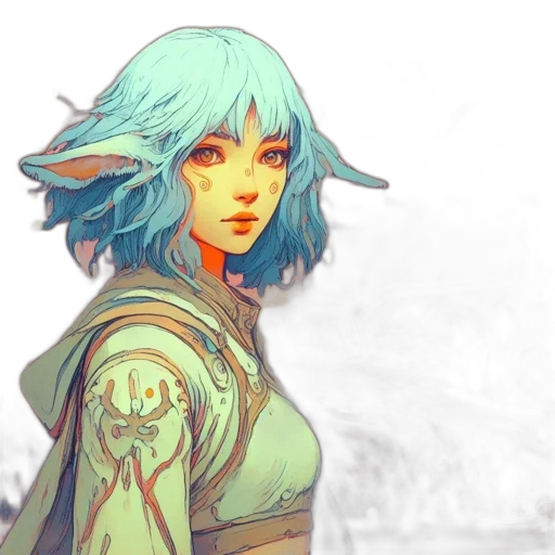 face, staff, dragon, fantasy art transparent PNG cut-out
