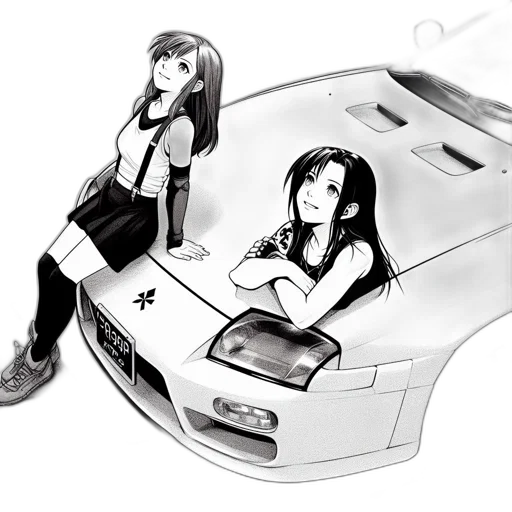 car, concept art, cartoon, anime transparent PNG cut-out