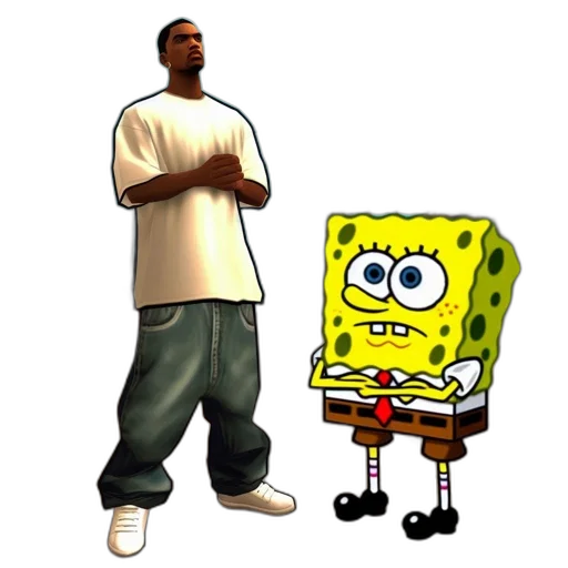 concept art, 3d render, cartoon, spongebob transparent PNG cut-out