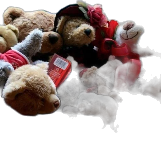 basket, filled, various, teddy transparent PNG cut-out