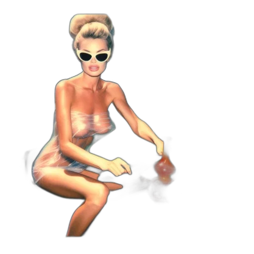 pixel art, concept art, 3d render, vaporwave transparent PNG cut-out