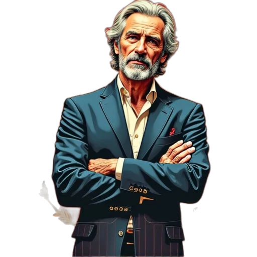 jacket, face, staff, pixel art transparent PNG cut-out
