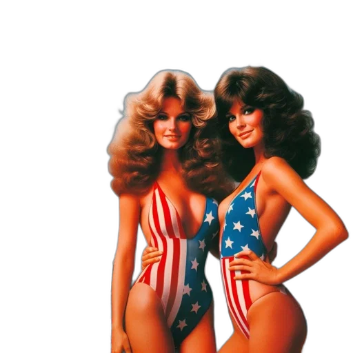 hair, two, women, american transparent PNG cut-out