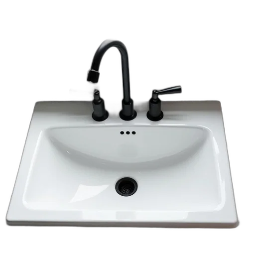 3d render, white, porcelain, sink transparent PNG cut-out