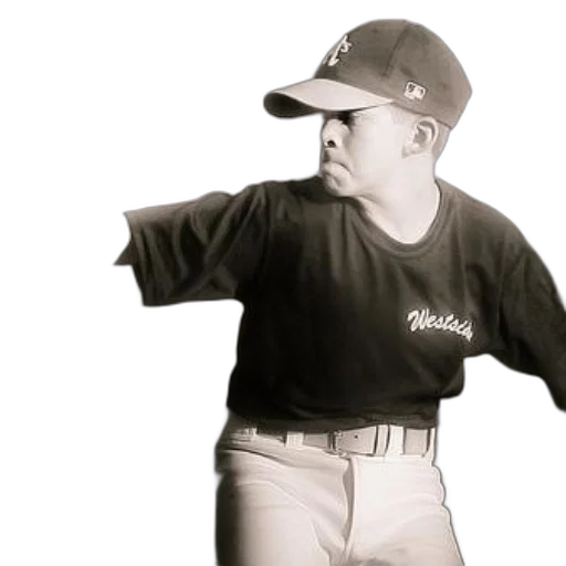 young, baseball, player, wearing transparent PNG cut-out