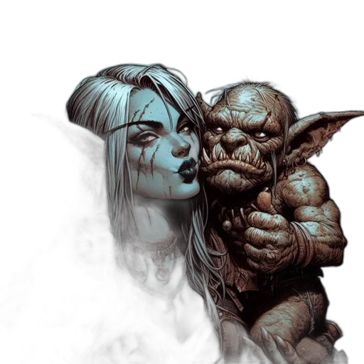 face, comic book art, concept art, fantasy art transparent PNG cut-out