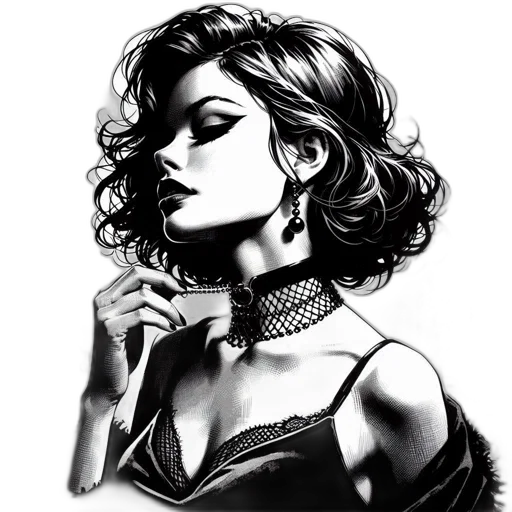 jewelry, face, dress, comic book art transparent PNG cut-out