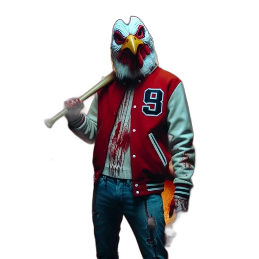 jacket, mask, staff, animal transparent PNG cut-out