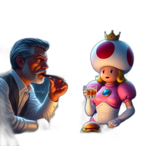 crown, food, concept art, 3d render transparent PNG cut-out
