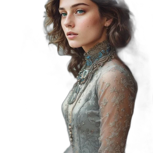 dress, crown, face, jewelry transparent PNG cut-out