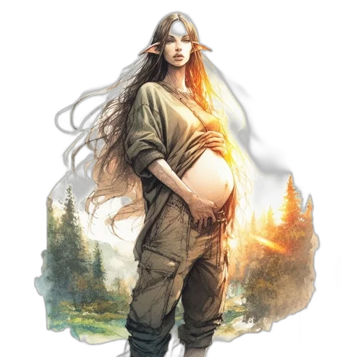 fantasy art, concept art, pixel art, watercolor transparent PNG cut-out