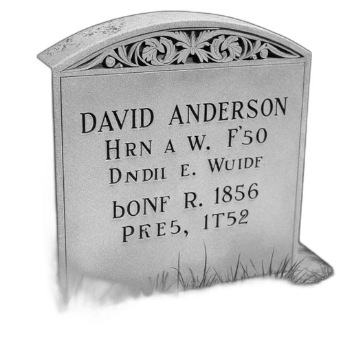 grayscale, image, headstone, names transparent PNG cut-out